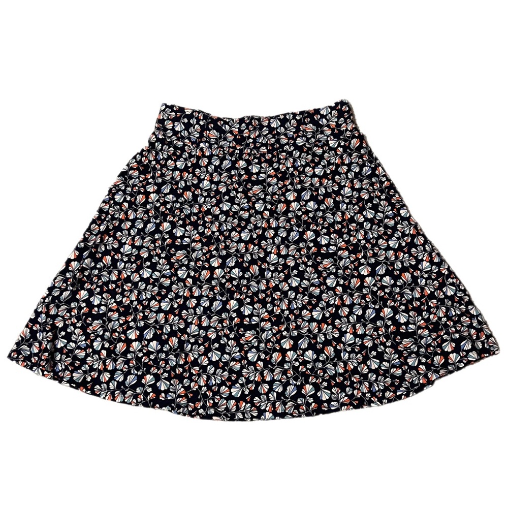 Talbots Knit Full Skirt Medium Floral Print Navy, Pink, Blue, White Pull On